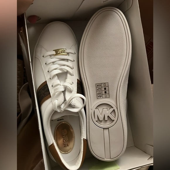 NIB MICHAEL MICHAEL KORS IRVING STRIPE LACE UP LEATHER sneakers SZ10 new in box - Picture 11 of 11